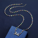 Personalized Romantic Name Necklace with Flower Chain for Women