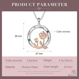 Personalized 2-4 Name Rose Flower Circle Necklace for Women