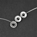 Round Name Letter Necklace Stainless Steel Pendant