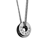 Round Name Letter Necklace Stainless Steel Pendant