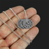 Round Name Letter Necklace Stainless Steel Pendant