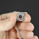 Round Name Letter Necklace Stainless Steel Pendant