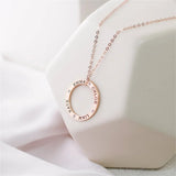 Round Name Necklace Lady Nameplate Necklace Personalized Jewelry Gift
