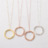 Round Name Necklace Lady Nameplate Necklace Personalized Jewelry Gift