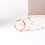 Round Name Necklace Lady Nameplate Necklace Personalized Jewelry Gift
