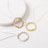 Round Name Necklace Lady Nameplate Necklace Personalized Jewelry Gift