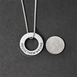 Round Name Pendant Necklace Stainless Steel Personalized Necklace