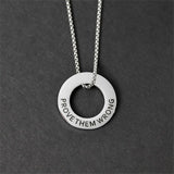 Round Name Pendant Necklace Stainless Steel Personalized Necklace