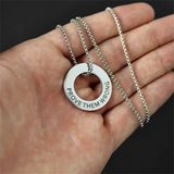Round Name Pendant Necklace Stainless Steel Personalized Necklace