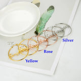 Round Welding Name Earrings Personalized Stainless Steel Ladies Jewelry