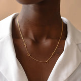 Sideway Letter Name Necklace Stainless Steel Initial Choker