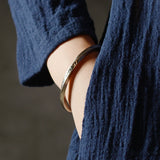 Engraved Never Give Up Cuff Bangle SS-099