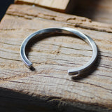 Engraved Never Give Up Cuff Bangle SS-099