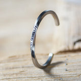 Engraved Never Give Up Cuff Bangle SS-099