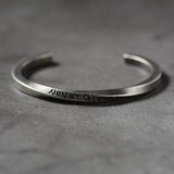 Engraved Never Give Up Cuff Bangle SS-099