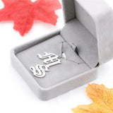 Old English Name Necklace For Women - Rose Personalized Nameplate Necklace