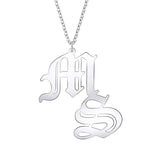 Old English Name Necklace For Women - Rose Personalized Nameplate Necklace