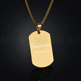 Custom Stainless Steel Army Dog Tags Pendant Necklace
