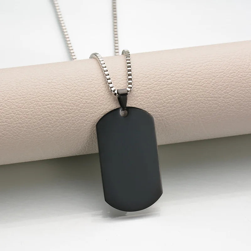 Custom Stainless Steel Army Dog Tags Pendant Necklace