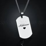 Custom Stainless Steel Army Dog Tags Pendant Necklace