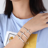 Personalized Stainless Steel Cross Cuff Bangles for Women