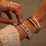 Personalized Stainless Steel Bangle Letter Jewelry Gift