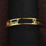 Personalized Stainless Steel Cuff Bangles Two Name Bracelet