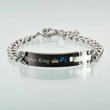 Stainless Steel Nameplate Couple Lover Bracelets for Men Women Valentines Gift
