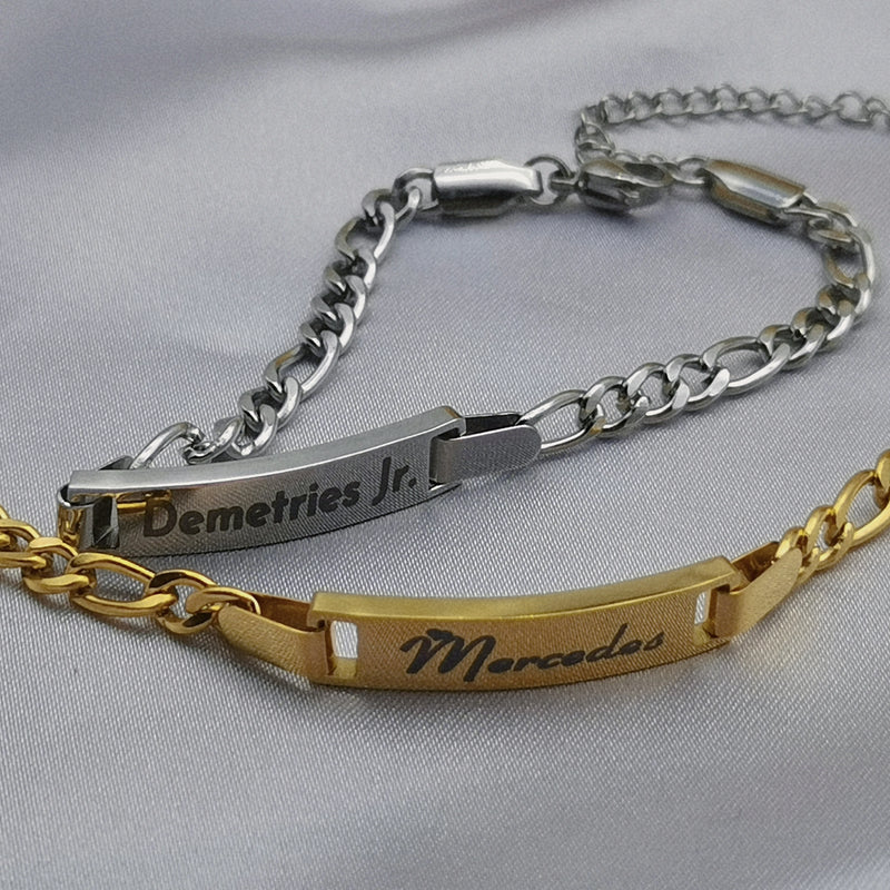 Stainless Steel Name Bracelet Link Chain Letter Bracelet