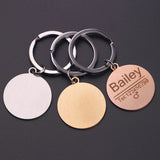 Personalized Stainless Steel Disc Keychain for Couples