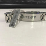 Personalized Name Bangle & Necklace Set Stainless Steel Cuban Chain