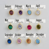 Personalized Birthday Flower Necklace with Red Birthstone