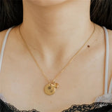 Personalized Birthday Flower Necklace with Red Birthstone