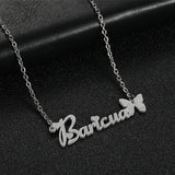 Stainless Steel Butterfly Name Necklace Choker