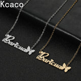 Stainless Steel Butterfly Name Necklace Choker