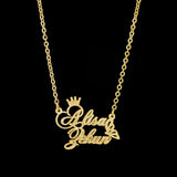 Stainless Steel Frosted Name Necklace With Heart Personalized Letter