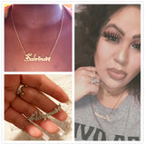 Stainless Steel Frosted Name Necklace With Heart Personalized Letter