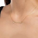 Personalized Silver Art Letter Nameplate Stainless Steel Necklace