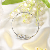 Personalized Stainless Steel Heart Charm Bracelet with Birthstone