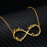 Personalized Stainless Steel Infinity Name Necklace Heart Cross Pendant