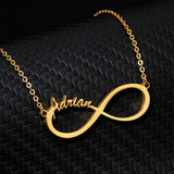 Personalized Stainless Steel Infinity Name Necklace Heart Cross Pendant