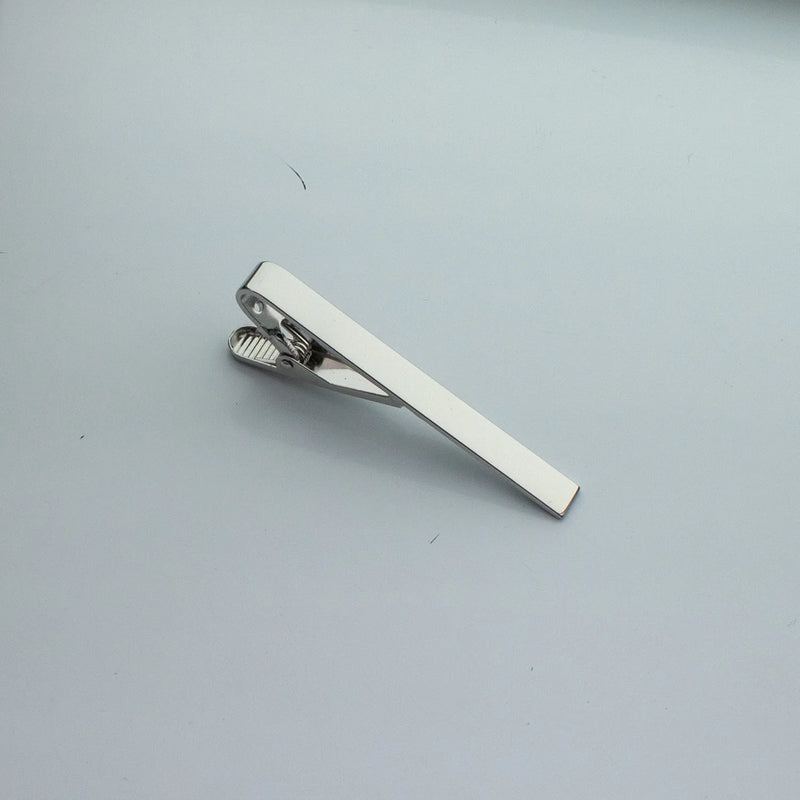 Men's Stainless Steel Tie Clip Name Logo Smooth Brooch