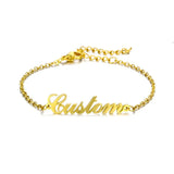 Custom Letter Anklet Stainless Steel Name Nameplate Gift