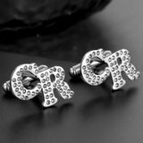 Personalized Zircon Letter Cufflink Jewelry