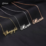 Stainless Steel Name Necklace Silver Rose Names Choker