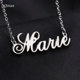 Stainless Steel Name Necklace Silver Rose Names Choker