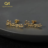 Stainless Steel Name Stud Earrings Nameplate Jewelry Boucle d'oreille
