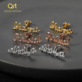 Stainless Steel Name Stud Earrings Nameplate Jewelry Boucle d'oreille
