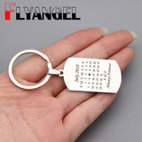 Personalized Stamped Calendar Keychain for Couples