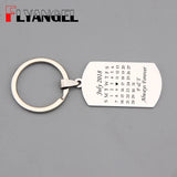 Personalized Stamped Calendar Keychain for Couples